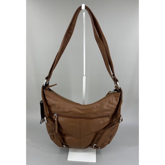 Genicci Cognac NWT Womens U-SDB153 Special Backpack/ Tote Purse; Genuine Leather - Picture 2 of 7